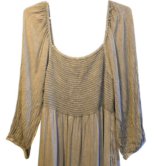 Young Threads cottage core boho smocked embroidered maxi dress - Picture 3 of 7